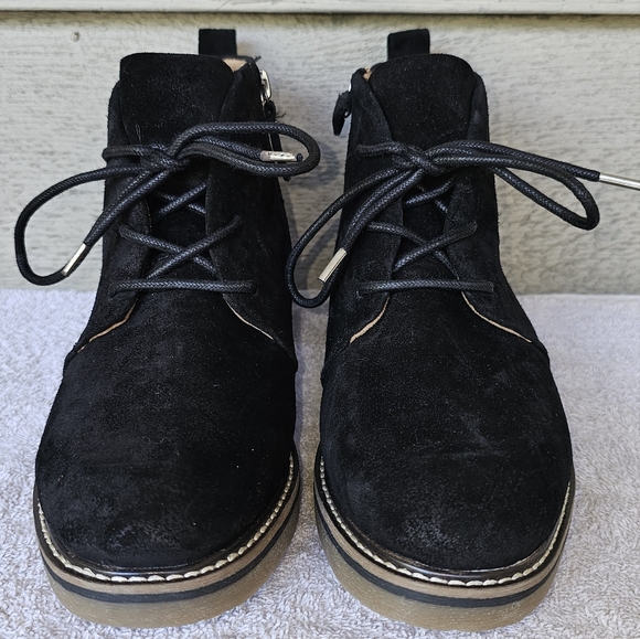 Comfortiva Align Rebeca Women's Black Leather Zip/Lace Chukka Boots Size 8W - Picture 2 of 9